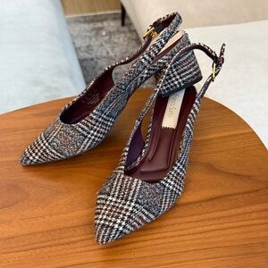 Franco Sarto Multicolor Houndstooth Slingback Heels
